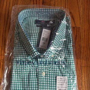 NWT Vineyard Vines 4XB Classic Tucker Button Down Green Gingham